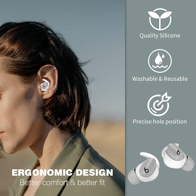[5 Pairs] for Beats Studio Buds Ear Hooks, Soft Silicone Sport Anti Slip Studio Buds Ear Covers Compatible with Beats Studio Buds Earbuds 2021 [NOT Fit in Case] - White