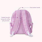DYSHAYEN Gingham Kids Backpack,15 Inch School Backpack for Girls Boys,Kindergarten Large Bookbag Age 5-8 for Birthday Gifts School Overnight (Purple)