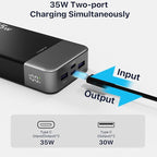 JUOVI Portable Power Bank 20000mAh, 35W Portable Charger, Battery Pack Fast Charging, PD3.0 QC4.0 Phone Battery Pack with LED Display for iPhone 16 15 14, Galaxy, Tablet, Switch, etc