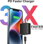 iPhone 17 16 15 Charger Fast Charging 3+3Pack 20W USB C Wall Charger with 6FT Fast Charging Cable Compatible with iPhone 17/17 Air/17 Pro/17 Pro Max/iPhone 16/15 Series, iPad Pro/AirPods -Black