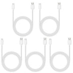 Smays USB to USB C Cable 6ft 5-Pack, Type C Phone Charger Cord Bulk, White