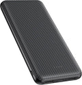 Power Bank 10000mAh Portable Charger, Slimmer Battery Pack 5V/3A with USB C Input & Output, Travel Essentials Powerbank Compatible for iPhone, Galaxy, LG, Sony, Pixels, Tablets and More (Black)