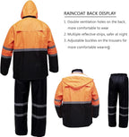 Rain Suit, High Visibility Reflective Safety Jacket, Lightweight Rain Gear, Waterproof Rain Jacket with Pants