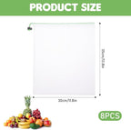 TIESOME 8PCS Reusable Produce Mesh Bags, Washable Vegetable Storage Bags With Drawstring Transparent Toy Organizer Bags Eco-Friendly Grocery Storage Mesh Bags for Farmers Market Refrigerator Storage