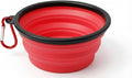 Collapsible Dog Bowl, Travel Dog Bowl, Collapsible Water Bowl for Dogs & Cats, Portable Silicone Dog Travel Bowl, Foldable Pet Food & Water Bowl, Outdoor Dog Bowls for Traveling (Red)
