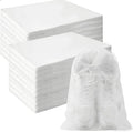 200 Pack Shoe Storage Bags, Large Drawstring Dust Bags for Travel, Non-Woven Breathable Shoe Covers for Boots, Purses, Heels – Portable Organizer Pouches, 18.9 x 12.6 Inch (White)
