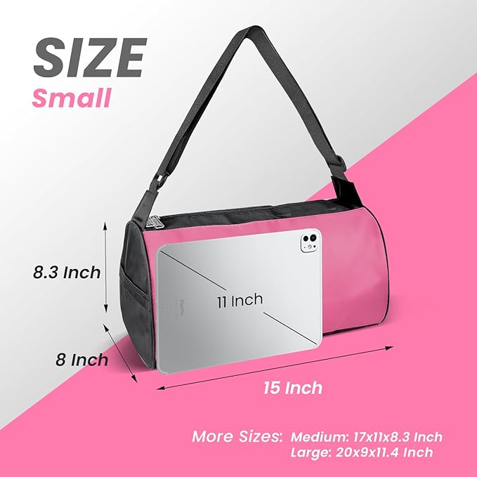 C&F BOGMOST Small Travel Duffel Bag Foldable Waterproof Gym Bag for Gym Beach Swim Bag Men Women Duffle Bag Lightweight Oxford Cloth Sports Bag-Pink