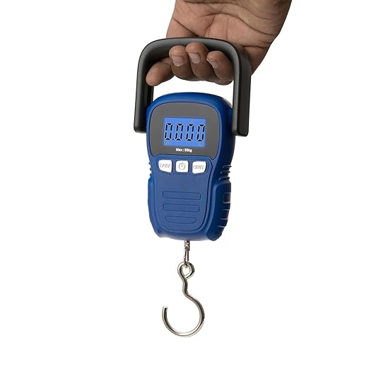 Weight Machine for Luggage, Easy to Hold Wide Soft Handle, 50 kg, Extra Strap and Pouch Included, Portable Digital Weighing Scale for Gas Cylinder, Luggage, Suitcase and Bag for Travel