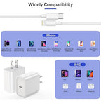 【Apple MFi Certified】Fast Charger iPhone,Fast i Phone Charging Cord 3Pack i Phone Charger Fast Charging Plug Block 6FT USB C to Lightning Cable for iPhone 14/14 ProMax/Plus/13 Mini/12/11/XR/XS,AirPods