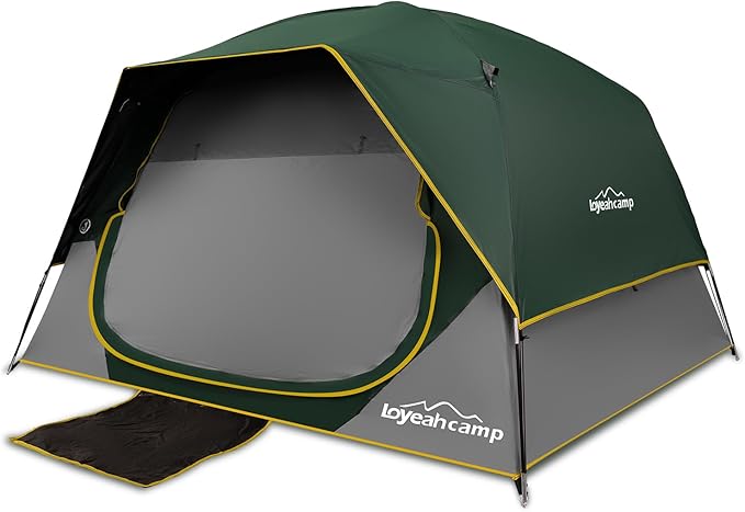 4/6 Person Blackout Camping Tent, Easy Setup Waterproof Family Dome Tent for Camping with Rainfly, Portable Double Layer Large Family Tent for Outdoor Camping&Hiking