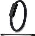 SEANADO Leather Bracelet Charger USB Charging Cable Braided Cords USB Portable Travel Charger for Mens Womens Compatible with iPhone 14/13/12/11 pro XS MAX (for iPhone, L(8'85''))