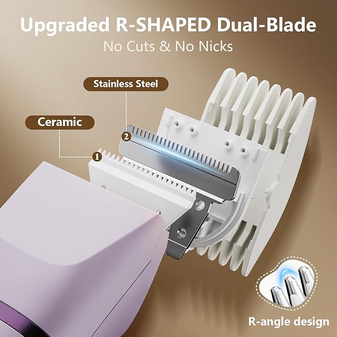 Hair Removal Epilators Bikini Trimmer for Women, Painless Waterproof Electric Foil Shaver Razors for Facial Leg Body Armpit, Ceramic Blade with USB Charging Dock, Travel Grooming Gift for Her, Purple