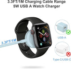 Fast Charger for Apple Watch Charger, Magnetic iWatch Charger to USB A Cable 3.3FT with USB A Wall Plug Adapter for Apple iWatch Series Ultra/10/9/8/7/6/SE/5/4/3/2 (Blue)