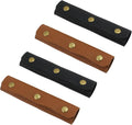 Mcredy 4 Pcs Luggage Handle Wrap Comfortable Leather Bag Strap Wrap Covers with Metal Clasp for Purse Wallet Shopping Travel Bags, Brown+Black