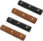 Mcredy 4 Pcs Luggage Handle Wrap Comfortable Leather Bag Strap Wrap Covers with Metal Clasp for Purse Wallet Shopping Travel Bags, Brown+Black