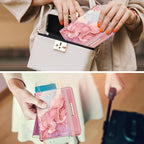 Passport Holder Cover,Traveling Passport Case Cute Passport Wallet for Women,Red Marble