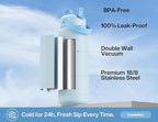 POWCAN 32 oz Insulated Water Bottle with 2-in-1 Straw and Spout Lid, Keep Cold 24H, Leak-Proof, BPA-Free, Double Wall Stainless Steel Water Bottle for Sports, Gym, Travel, and School (Sea Breeze)