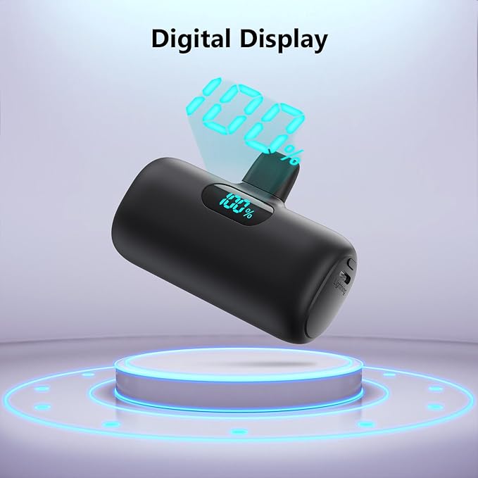 Mini Portable Charger for iPhone 14/13 Series,Upgraded 5000mAh PD Fast Charging Battery Pack,LCD Display Cute Power Bank Portable Phone Charger for iPhone 14/14 Pro Max/13/12 Pro/11/XS/XR/X/8/7/6