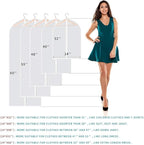 Garment Bags for Hanging Clothes, 6 PCs All Clear Garment Bag, Plastic Dustproof Suit Bag, Coat Protector Zippered Garment Covers for Closet Storage and Travel - 24'' x 48''/6 Pack