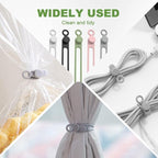 20PC Data Cable Organizer, 2026 Upgrade Silicone Cable Ties Reusable Cable Management Organizers, Multipurpose Elastic Cord Organizer for Fastening and Bundling Cable Cords Wires (20PC)