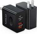 [2-Pack] USB C Charger Block, 40W 4-Port USBC Wall Charger Fast Charging Dual USB-C Power Adapter + Double USB Wall Plug Multiport Type C Brick for iPhone 15 14 13 12 11 Pro Max XS XR, Samsung Cube