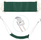 PATIKIL Foot Hammock Under Desk, Adjustable Foot Rest Sling with Hooks Portable Desk Footrest for Airplane Travel Home Office, Dark Green Style 1