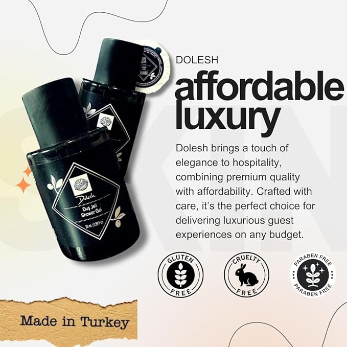 Dolesh by Roomsium Hotel Toiletries Set – 30-Piece Shampoo, Shower Gel, Soap – Paraben-Free, Cruelty-Free, Bulk Guest Supplies for Hotels, Airbnb, Spa, Hygiene Kits for Homeless in Bulk