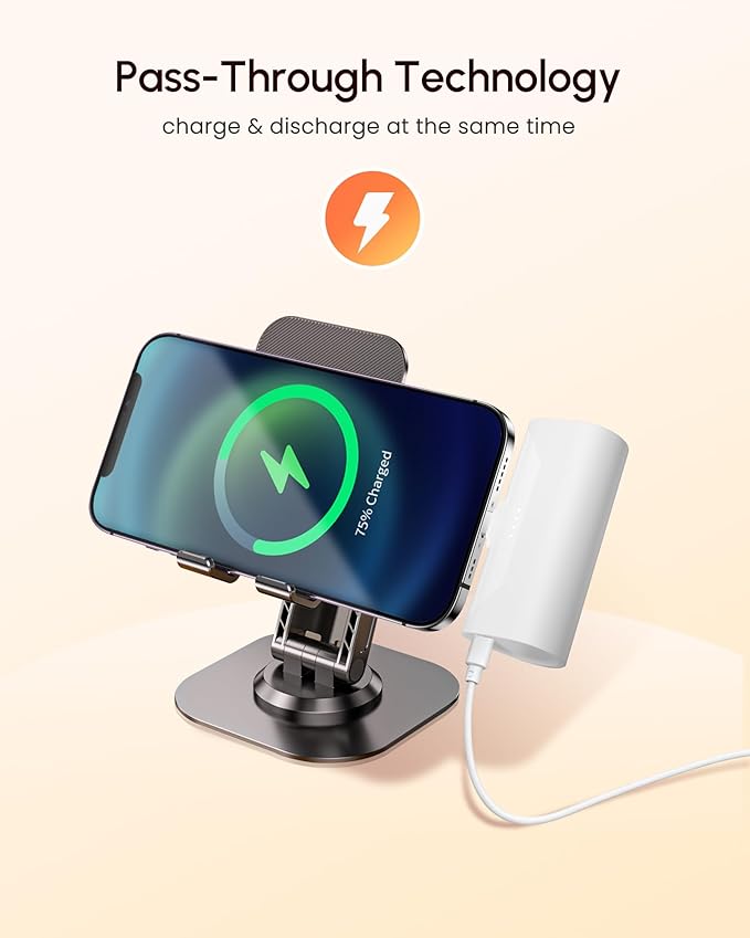 Handy White Portable Charger for Lightning, 4800mah Power Bank Compatible with iPhone 14 Pro, Compact Mobile Battery Pack Charger for iPhone 12/14plus/13/XS/XR/SE/6S/7/8/11 Series
