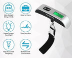 Luggage Weight Scale Portable Digital Suitcase Scale for Travel Handheld Scale with Temperature Sensor, 110 lb/50 kg, Battery Included