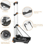 Hivexagon Folding Luggage Cart 88lbs Load Capacity Compact Lightweight and Durable Aluminum Alloy Travel Trolley for Luggage, Personal, Travel, Moving and Office Use