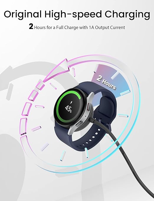 Sinoacc Charger for Samsung Galaxy Watch 7/6/6 Classic/5/5 Pro/4/4 Classic/3/Active 2/Active 1/Ultra/Fe Galaxy Watch Charger 3.3Ft USB Magnetic Wireless Charging Cable Cord
