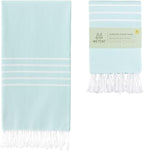WETCAT Turkish Beach Towel Oversized (38"x71") 100% Turkish Cotton, Made in Turkey - Sand Free, Extra Large, Ultra Soft, Quick Drying, Compact & Lightweight for Travel - Aquamarine