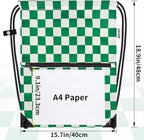 draw string back bag, Large Gym Sports string backpack for men and women with front zipper pocket(Greencheckered)