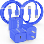 Fast Charger for iPhone 17 16 15 Charger Fast Charging, 6+10ft USBC to USBC Cable Cord &20W Type C Block for iPhone 17 Air, 16e, 17 16 15 (Pro Max/Pro/Plus), iPad Pro/Air/Mini, Blue