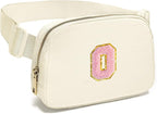 Gitus Personalized Gifts Birthday Gifts for Girls Fanny Pack Cross Body Bags with Initial Letter Preppy Stuff Gifts for Her Girlfriend Wife Sister Friends Mom (Ivory-O)