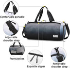 BE SMART Waterproof Mens Gym Bag with Shoe Compartment, Duffle Bag with Wet Pocket for Men, Lightweight Sport Carry On Duffel Bag for Travel, Sports, Fitness & Workout(Black Gradient)