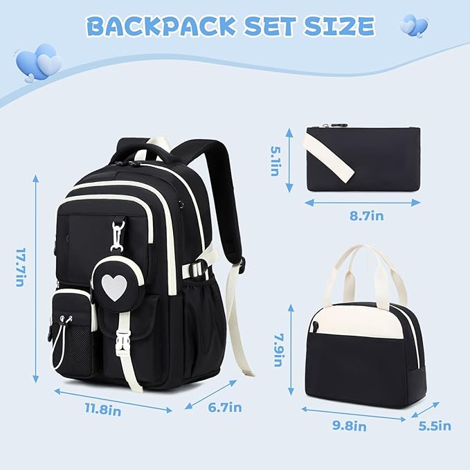 MOONBABY Girls Backpack, Kids Backpack for Girls, School bag for Primary Elementary Teenage, Middle School Students Bookbag