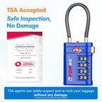 Forge TSA Approved Luggage Locks 4 Digit Combination TSA Travel Locks with TSA008, Open Alert Indicator, Zinc Alloy Body for Luggage, Suitcase, Backpack, and More. 3 Color 6 Locks.