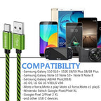 Teyssor USB C Cable 10FT 5-Pack Nylon Braided USB A to Type C Fast Charging Cord Compatible with Samsung Galaxy S24 S23 S22, Note 20 10 9 8, Moto G7 G8