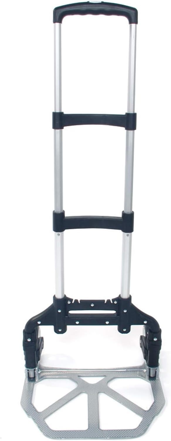 AgnesC Portable Folding Aluminum Hand Truck, Collapsible Utility Cart, Black
