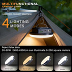 Camping Lights Tent Light 4500 Lumens 45W Rechargeable LED Lantern Magnetic Hanging, Portable USB Outdoor Canopy, Emergency Lights for Home, Lanterns for Power Outages, Ice Shanty Lights-10000mAh