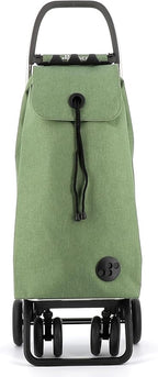 ROLSER I-Max Tweed 4 Wheel 2 Swivelling Foldable Shopping Trolley - Green