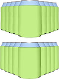 PartyPrints 1000 Pack Lime Green Blank Can Cooler Sleeves, Customizable Bulk Can Coolers, Extra-Thick Collapsible Drink Insulator Sleeve, Beer Can Coolers for Party Beverages