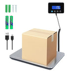 MaxWorks Digital Platform Scale 440 lb Capacity Stainless Steel Shipping Scale USB-C Rechargeable with LCD Display for Packages Luggage & Warehouse Use 51076