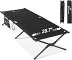 Sportneer Camping Cot: 78.3"x28.7"x14.6" Comfort Cot Bed for Camping Traveling Guest Bed, Sleeping Cots for Adults with Side Pockets & Storage Bag - Ease of Assembly, Support 330 Lbs