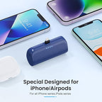 [2 Pack]Mini Portable Charger for iPhone 5200mAh,20W PD Fast Charging Power Bank,Ultra-Compact Battery Pack Travel Portable Charger Compatible with iPhone 14 13 12 11 X 8 7 6 Series (Black+Navy)