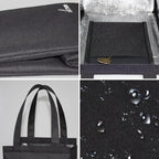 iknoe Insulated Lunch Bag for Women & Adults, 9L Foldable Wide-Open Cooler Bag with Pockets, Leakproof & Portable, for Picnic, Office, Beach(PureBlack)