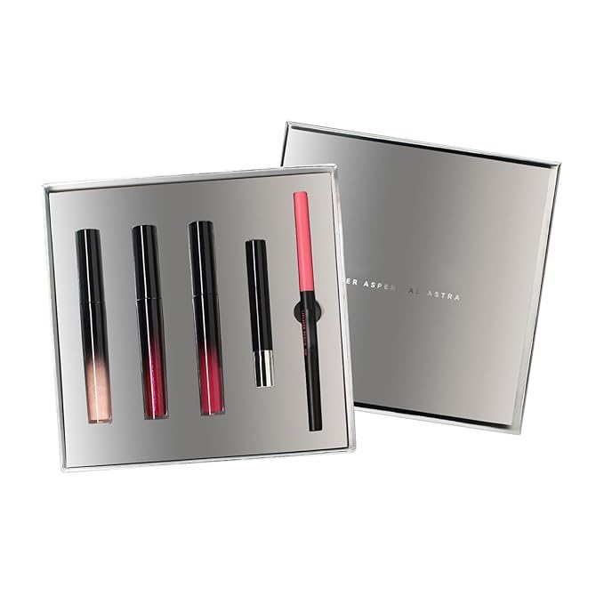 Linjinx 5-Piece Lip Makeup Set for Women | Long-Lasting & Hydrating with Lipstick, Lip Gloss, Daily Beauty Essential Set B One Size