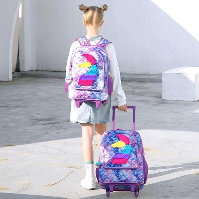 WZLVO Kids Luggage for Boys and Girls, Cute Dinosaur Unicorn Rolling Wheels Suitcase for Toddler Children