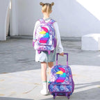 WZLVO Kids Luggage for Boys and Girls, Cute Dinosaur Unicorn Rolling Wheels Suitcase for Toddler Children